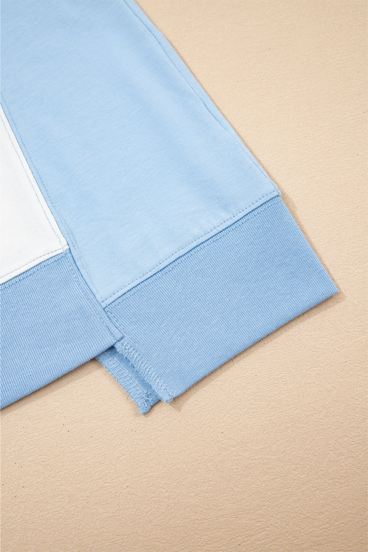 color block exposed seam crew neck t shirt