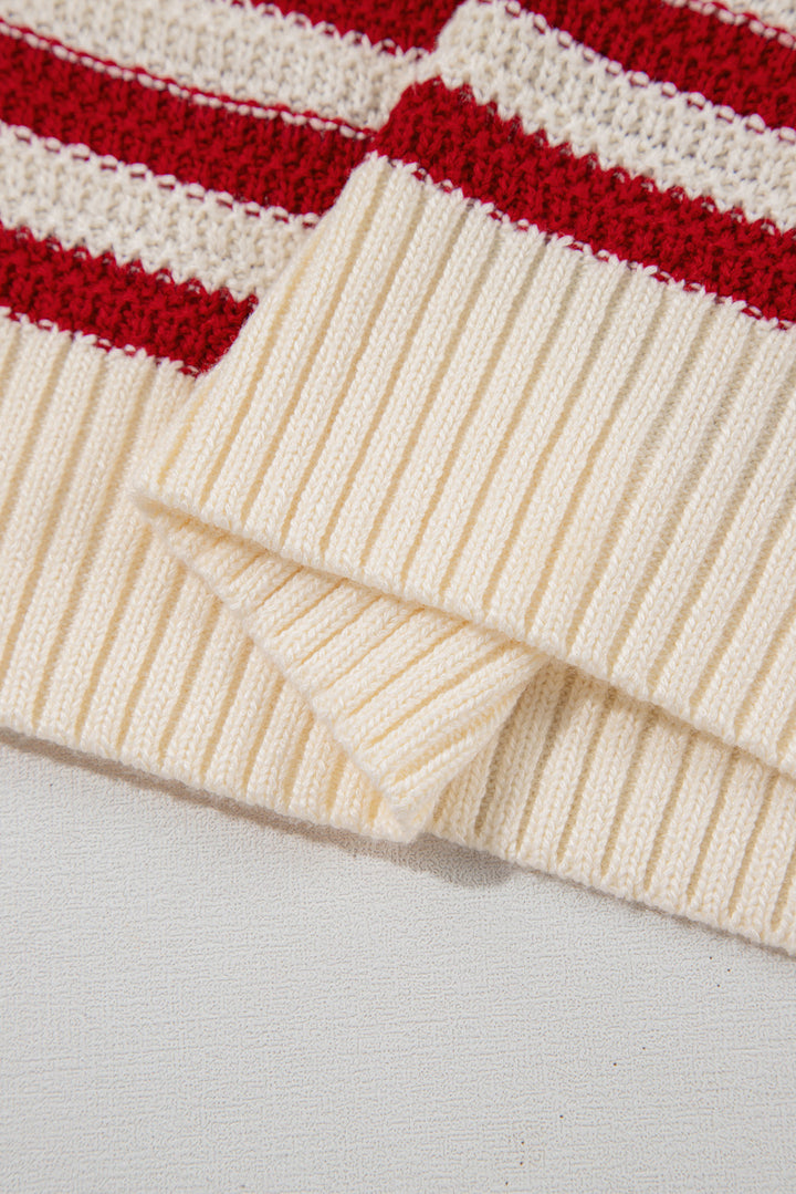 Textured Knit Ribbed Hem Sweater Tank Top