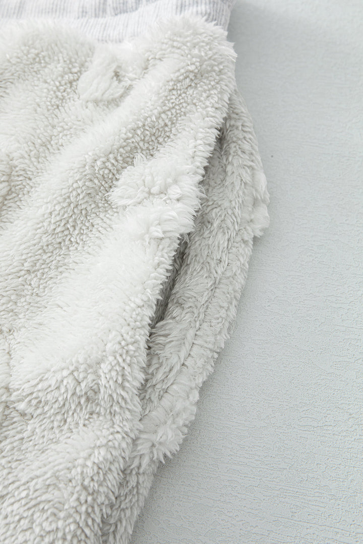 leopard textured loose fit fleece lounge set