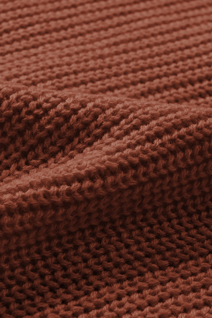 Red Bishop Sleeve Button V Neck Cardigan Sweater