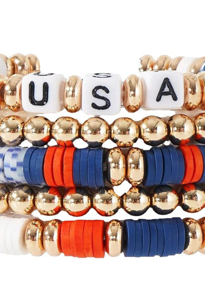 5-teiliges Perlenarmband-Set zum Unabhängigkeitstag der USA