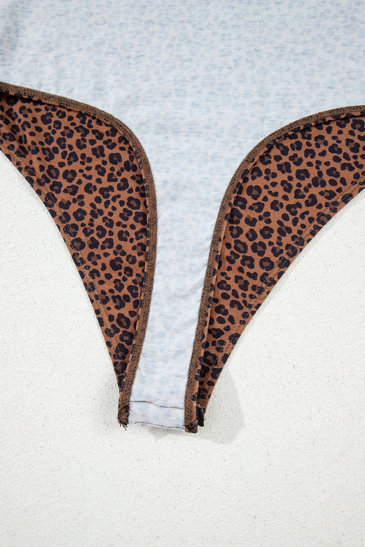 Leopard Printed Sleeveless Scoop Neck Bodysuit