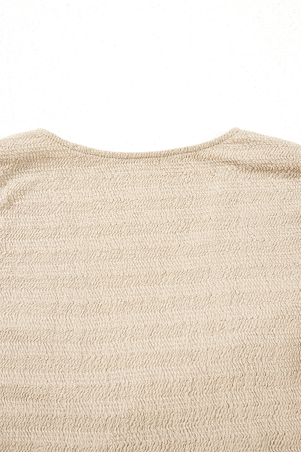 Helles Khaki-Oberteil mit V-Ausschnitt, langen Ärmeln und schmaler, einfarbiger Optik