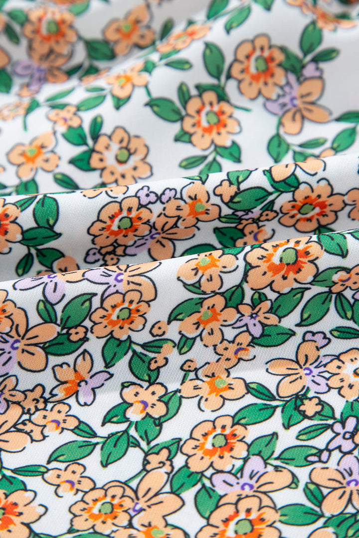 boho floral spaghetti strap ruffle summer tank top