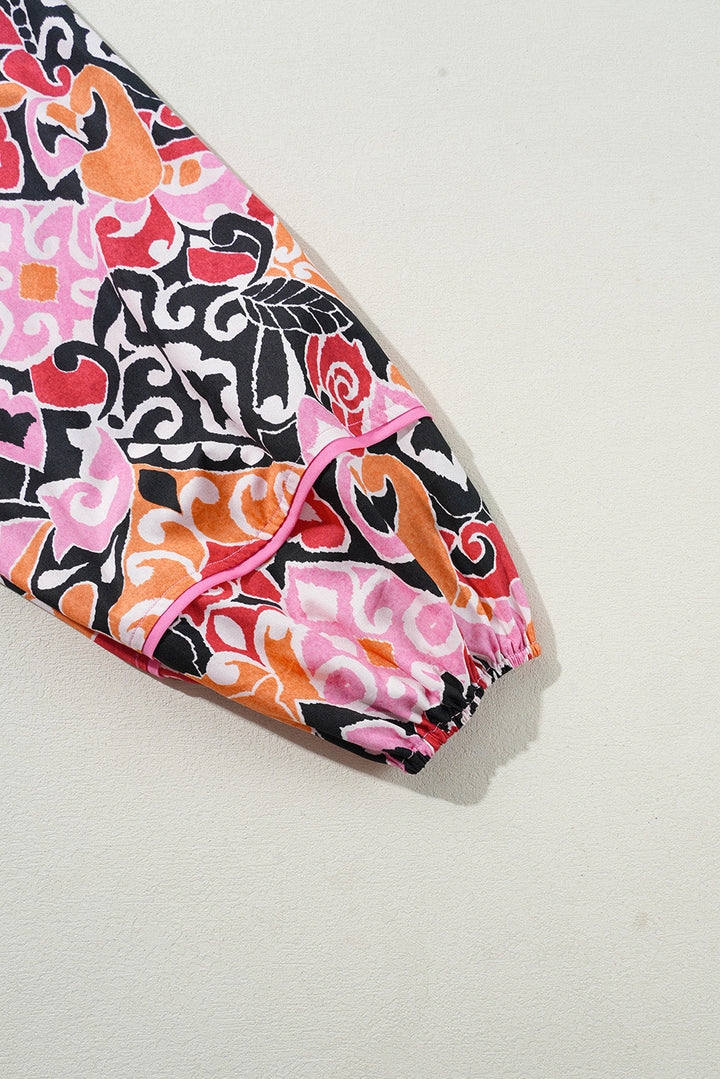 Bohemian Square Neck Puff Sleeve Mini Dress