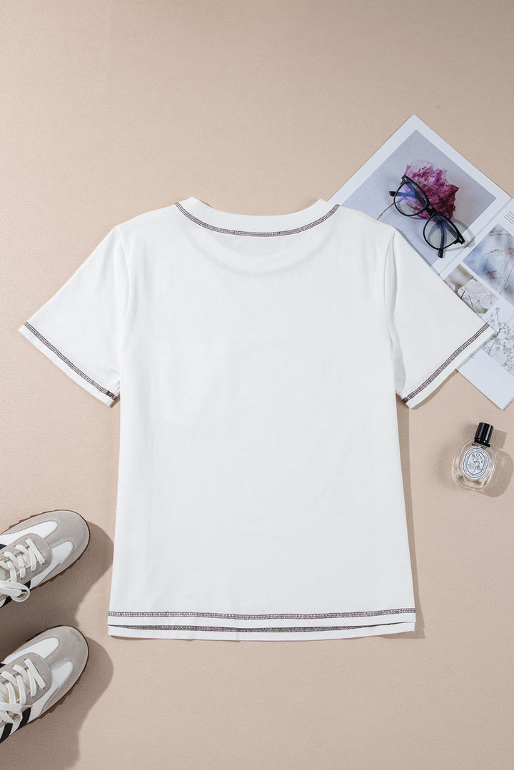 rodeo horseshoe embroidered patch pocket t shirt