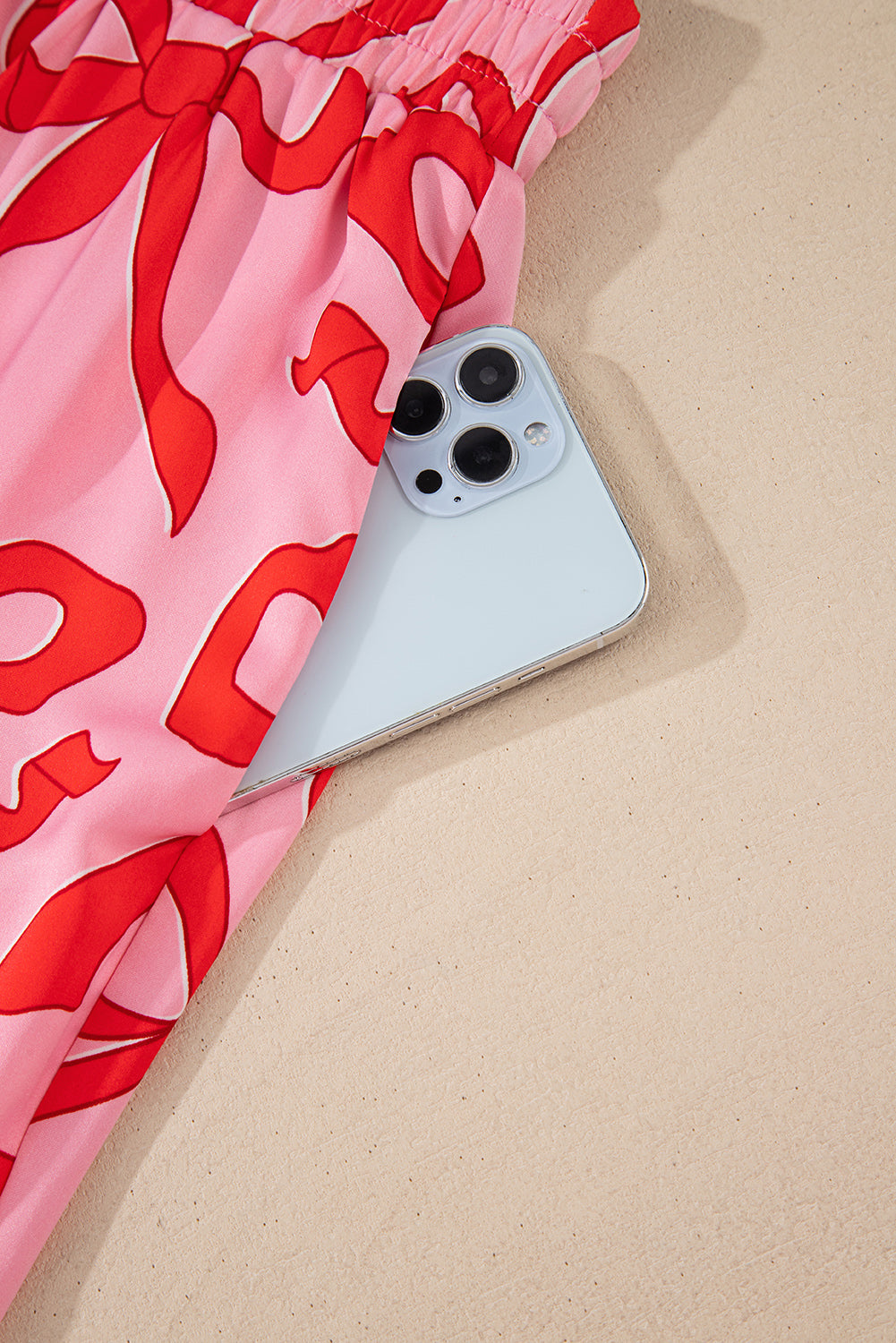 2pcs bow print shirt style long sleeve pajama set