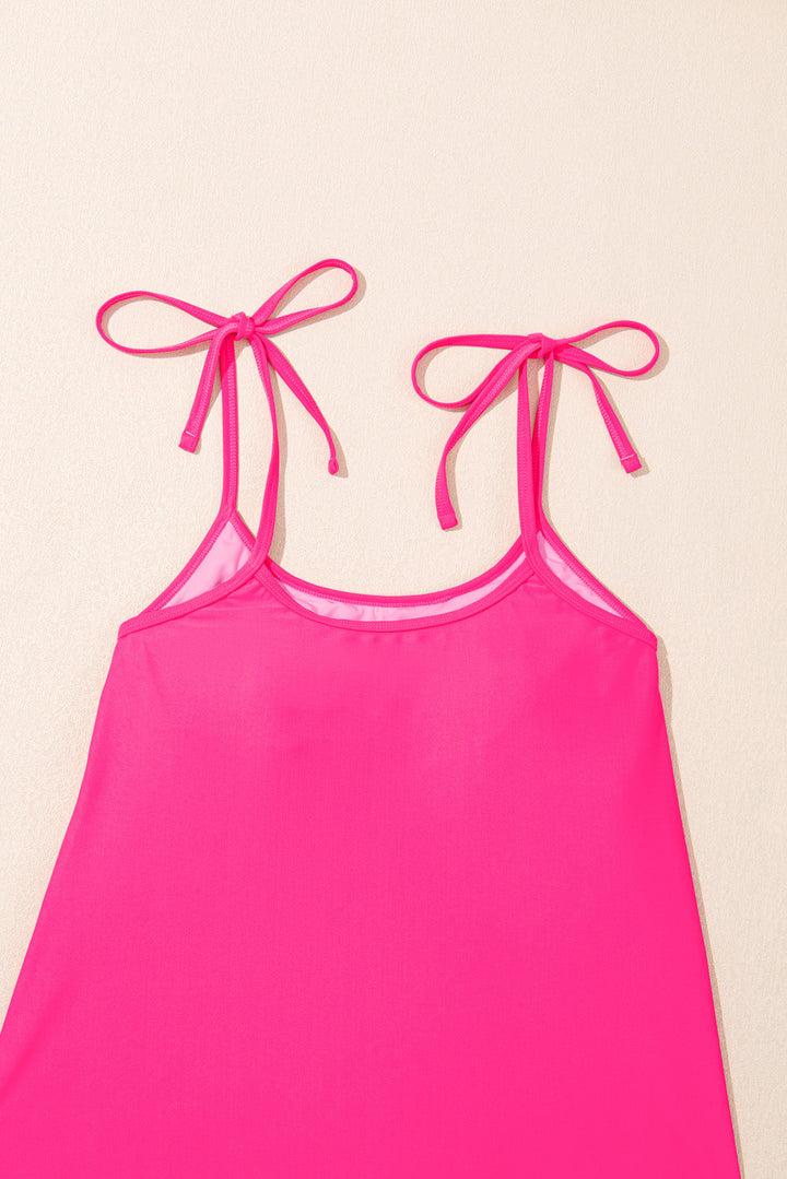 tie shoulder floral print cute tankini set