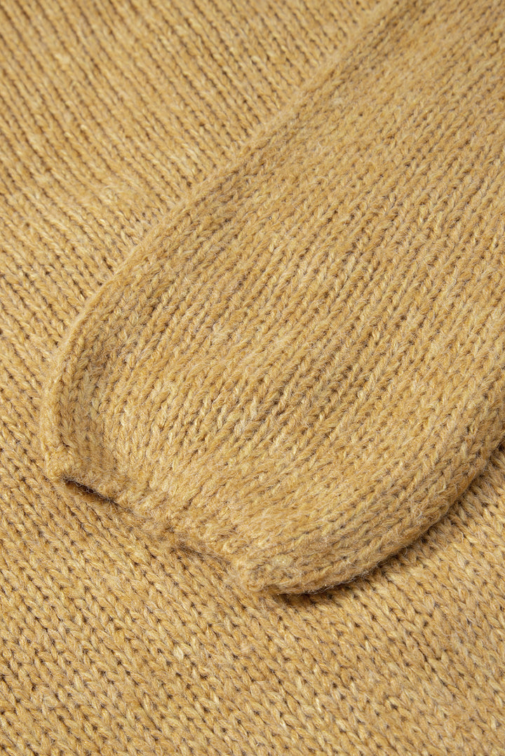 Lantern Sleeve Scallop V Neck Buttoned Front Cardigan