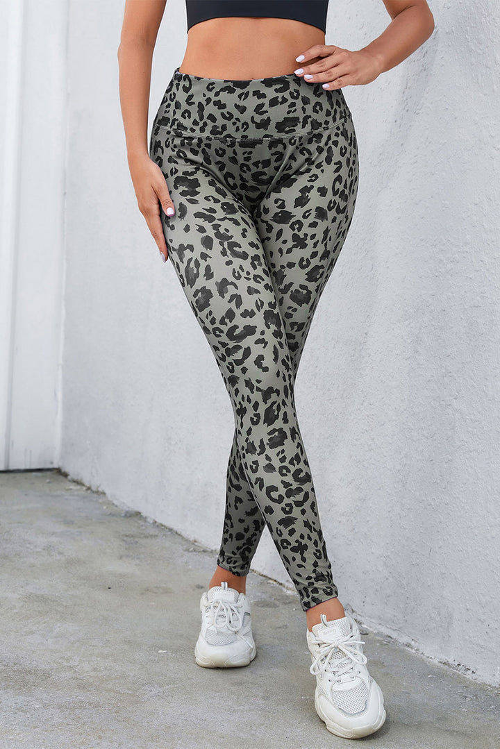 Klassische Aktiv-Leggings mit Leopardenmuster