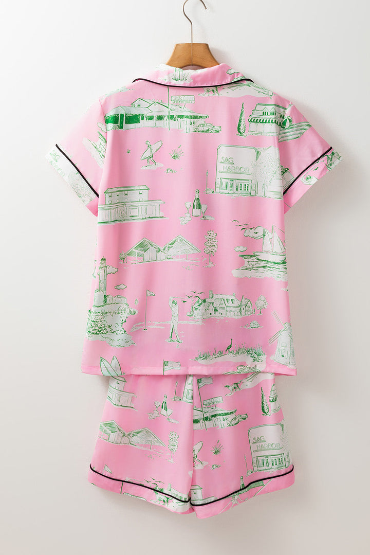 holiday resort short 2pcs pajama set