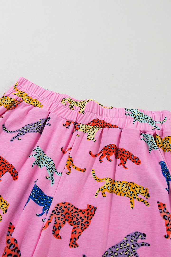 cheetah print shirt and pants pajama set