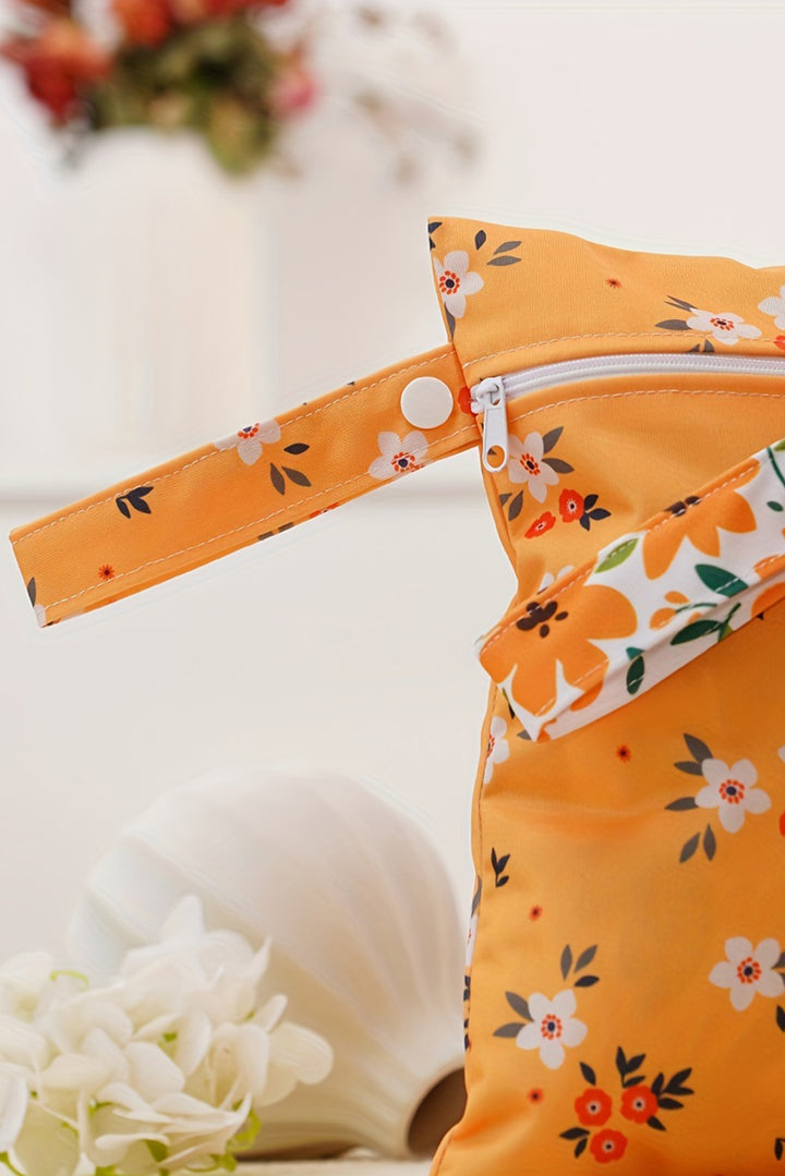 2 Stücke Canvas Tasche mit Blumenmuster und Reißverschluss