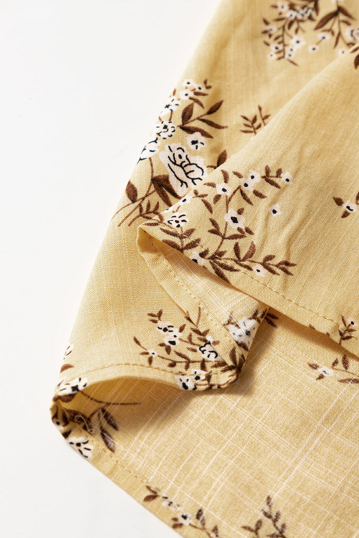 Boho Floral Print Ruffle Smocked Flowy Summer Dress