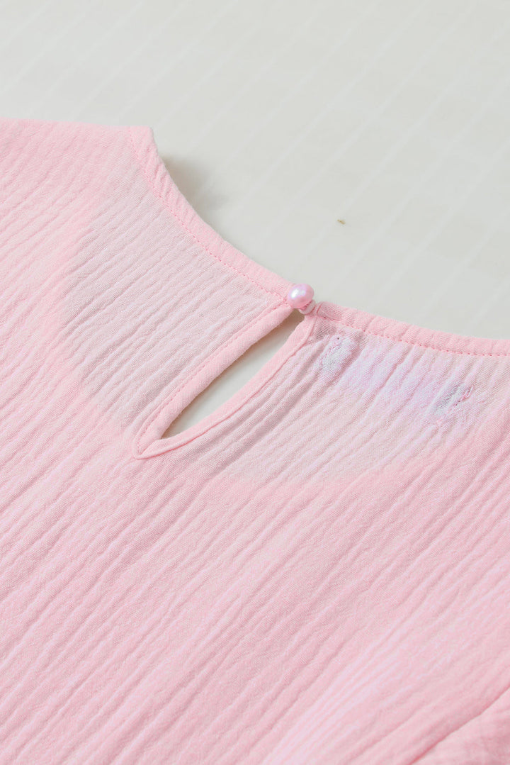 crinkled cotton gauze ruffle sleeve blouse 1