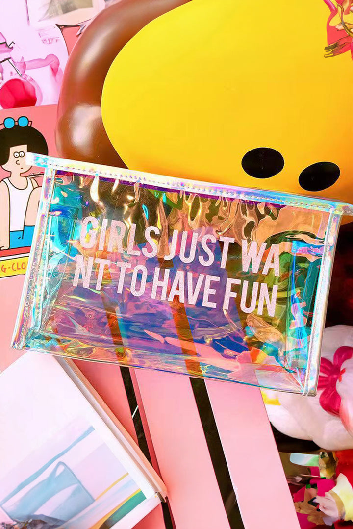 Trousse de maquillage étanche à fermeture éclair laser