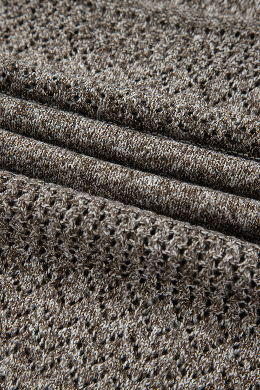 eyelet pattern detail v neck drop shoulder sweater 1