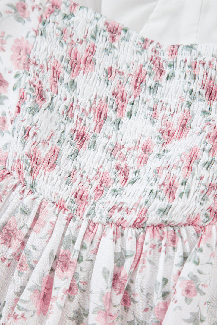 floral flutter peplum tank top