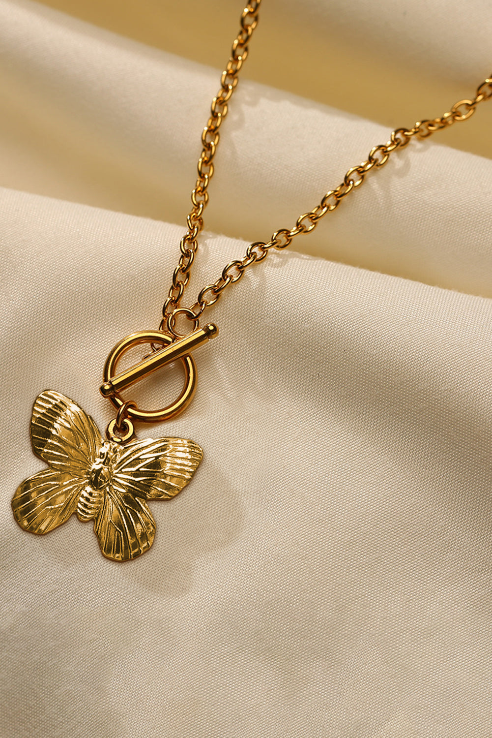 Butterfly Pendant Plated Alloy Necklace