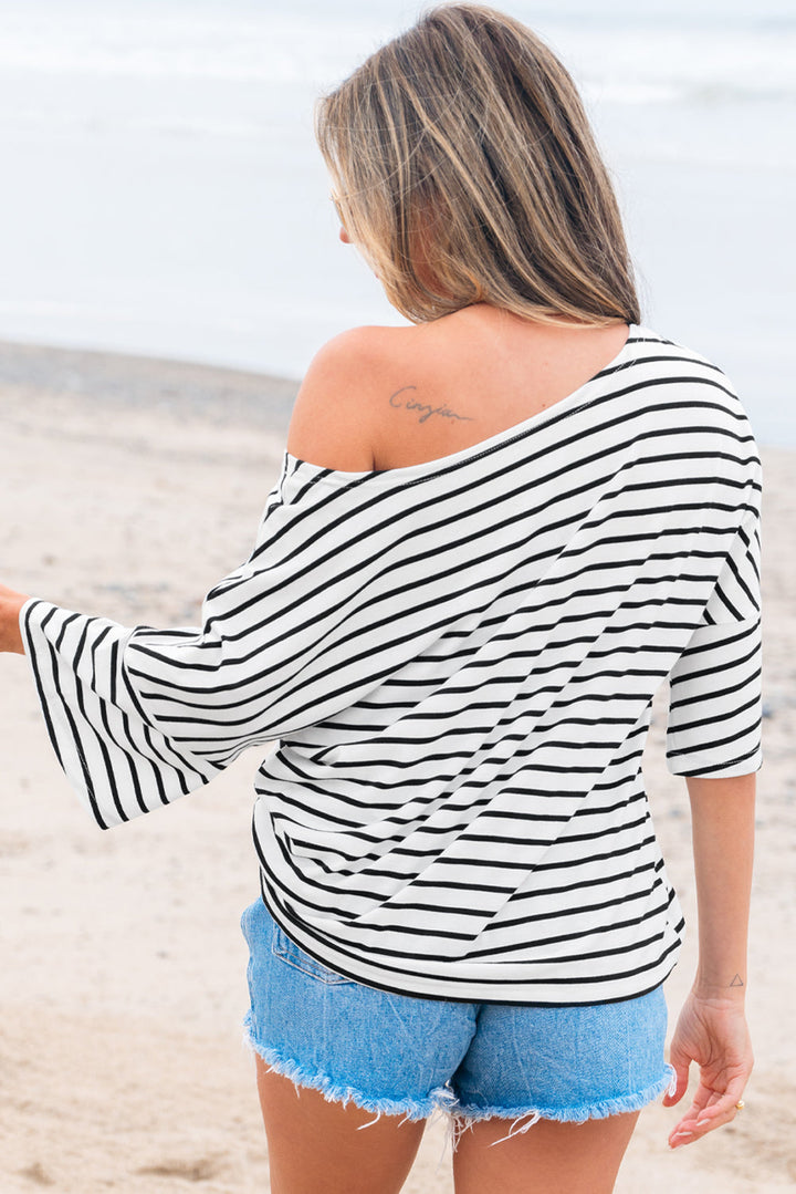 half sleeve scoop neck loose top