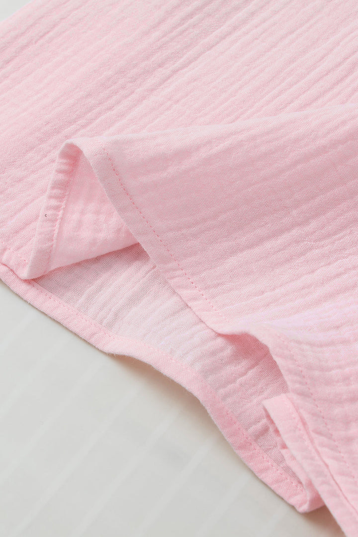 crinkled cotton gauze ruffle sleeve blouse 1