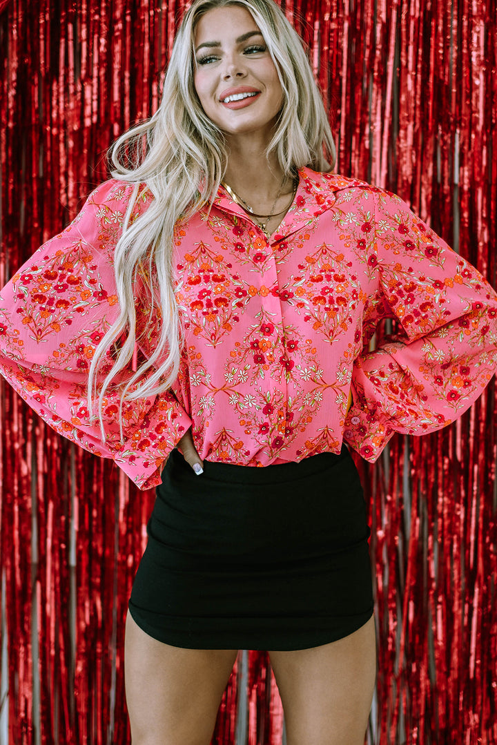 Aesthetic Floral Puff Sleeve Shirt
