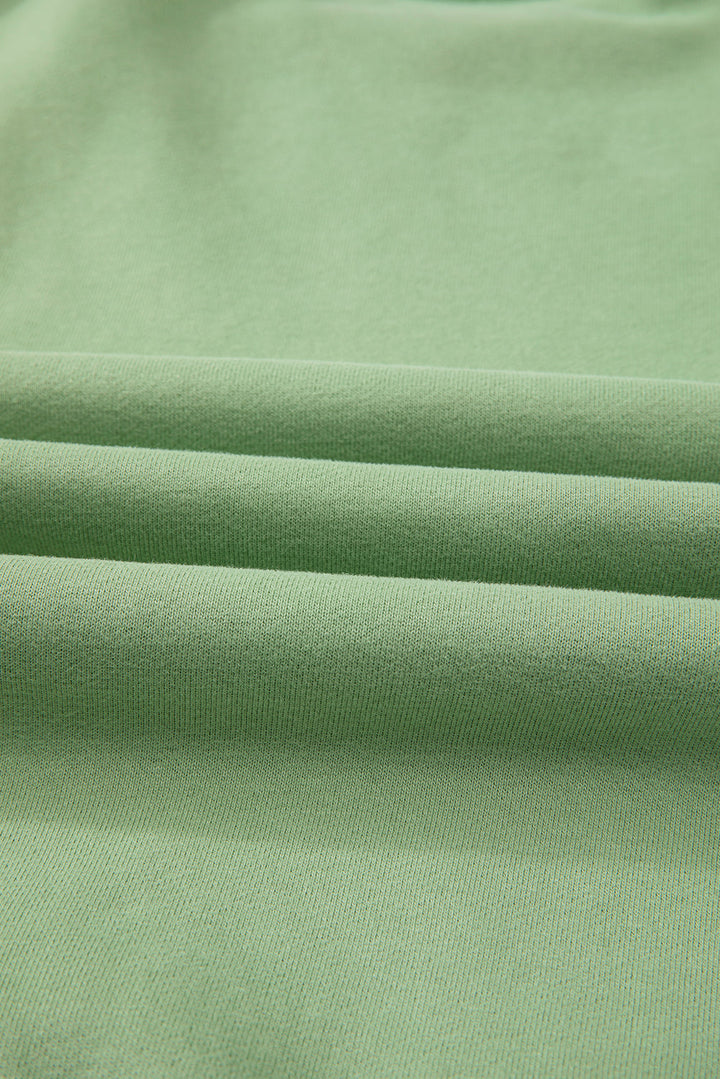 Solid Fleece Lined Drop Shoulder Terry Sweatshirt