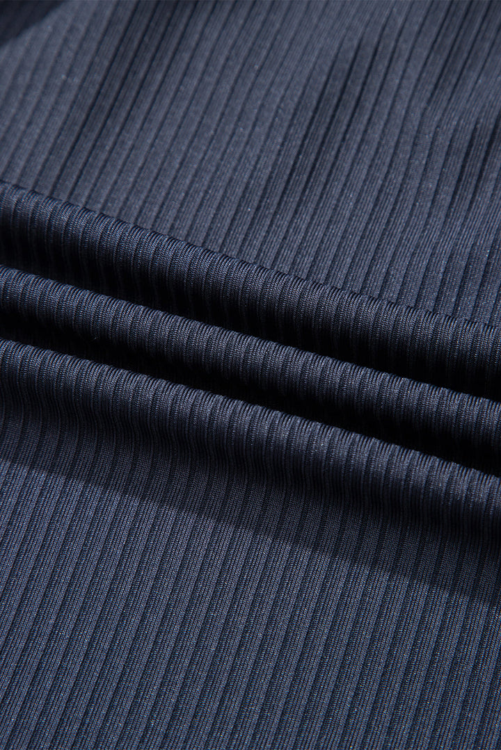 ruched u neck ribbed tankini