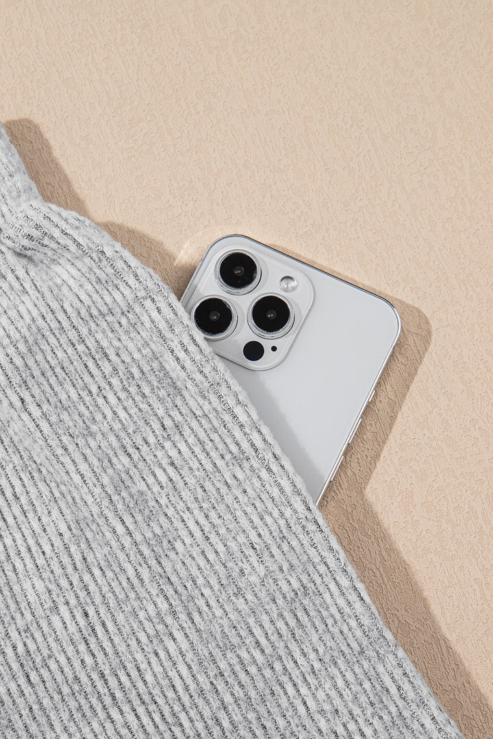 3 pieces rib crop camisole matching shorts lounge set with cardigan