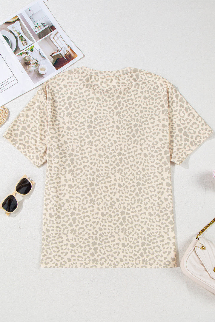 mama letter graphic leopard loose tee
