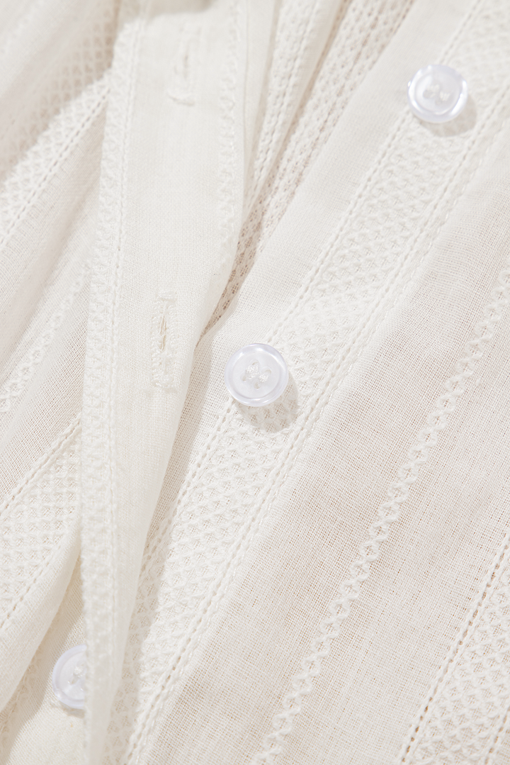 lace crochet ruffled buttoned loose fit tank top