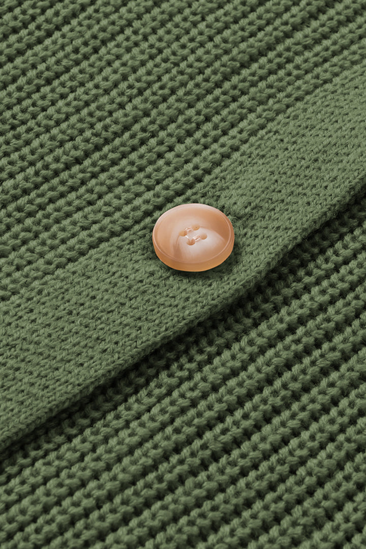 Bishop Sleeve Button V Neck Cardigan Sweater