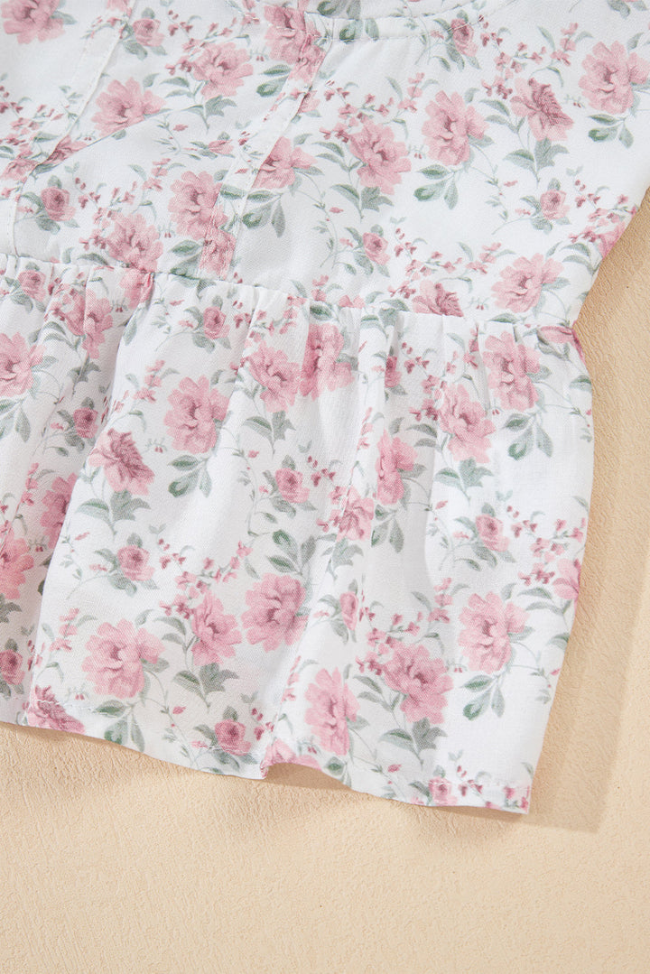 floral flutter peplum tank top