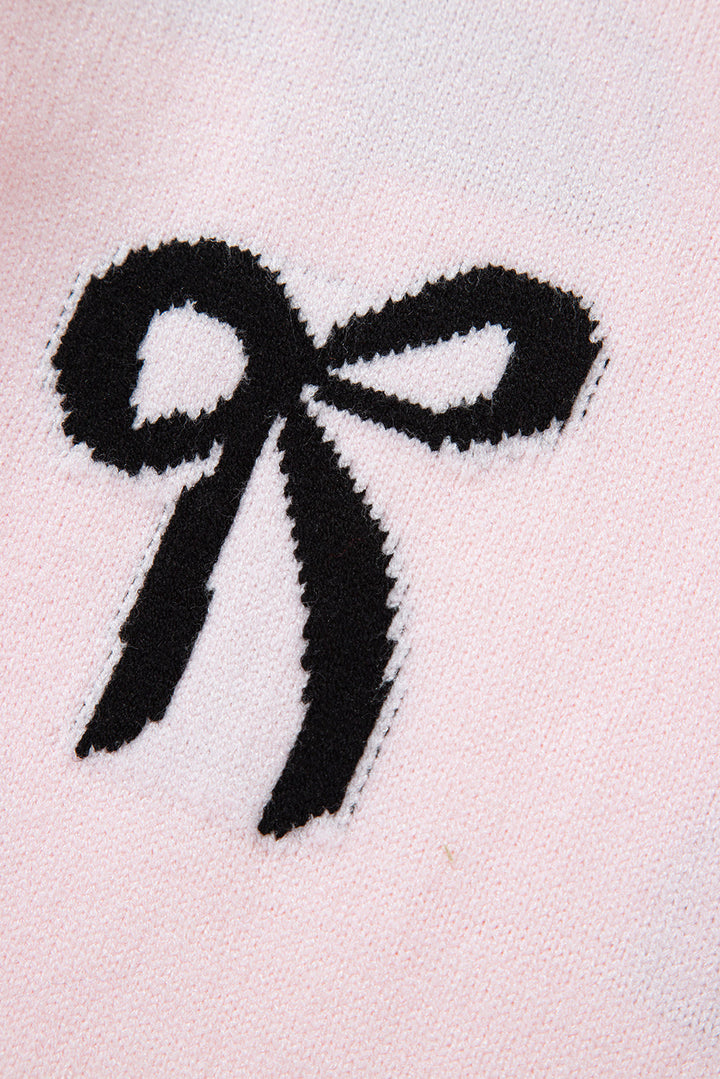 Bow Pattern Knitted Loose Fit Sweater