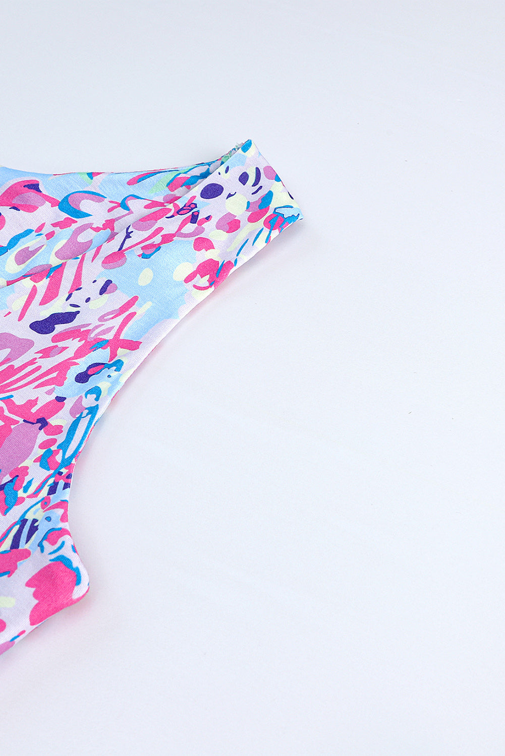 Abstract Floral Print Sleeveless Maxi Dresses