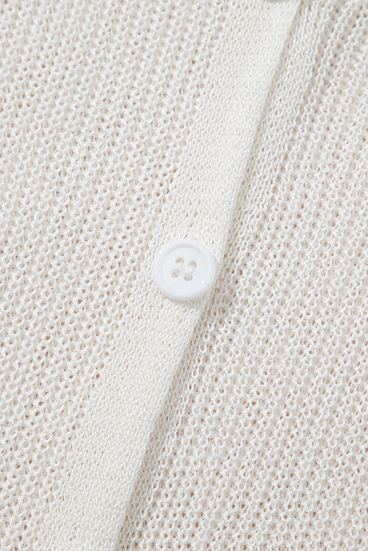 Lightweight V Neck Button Front Bell Sleeve Cardigan Sweater