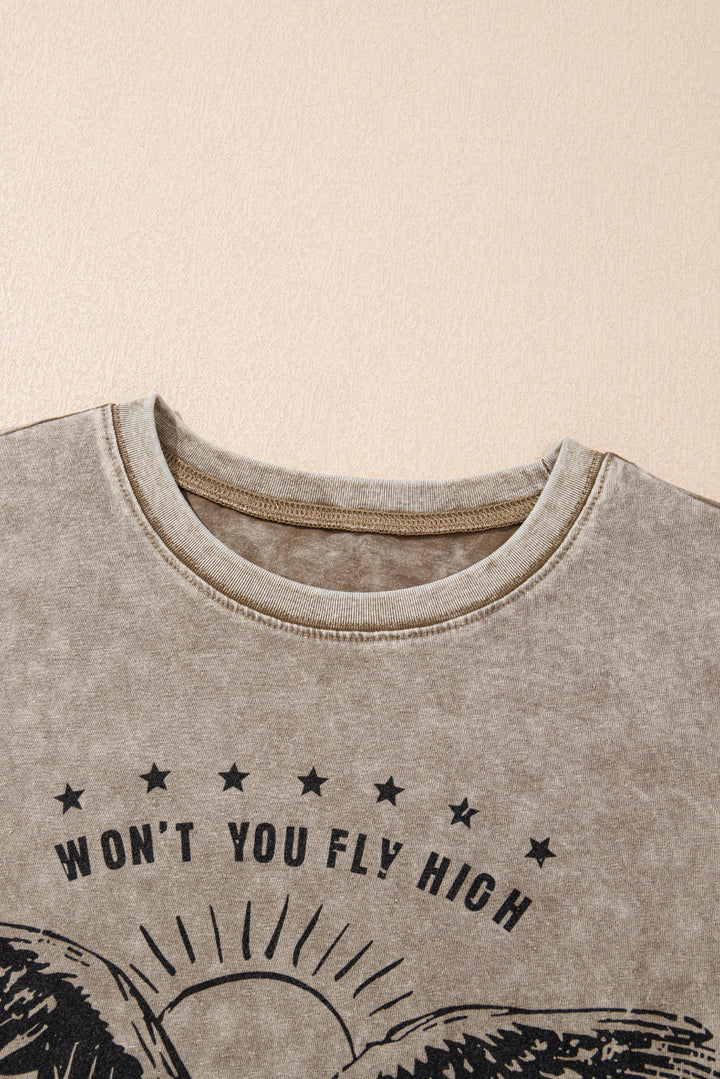 america free bird vintage graphic mineral washed tee