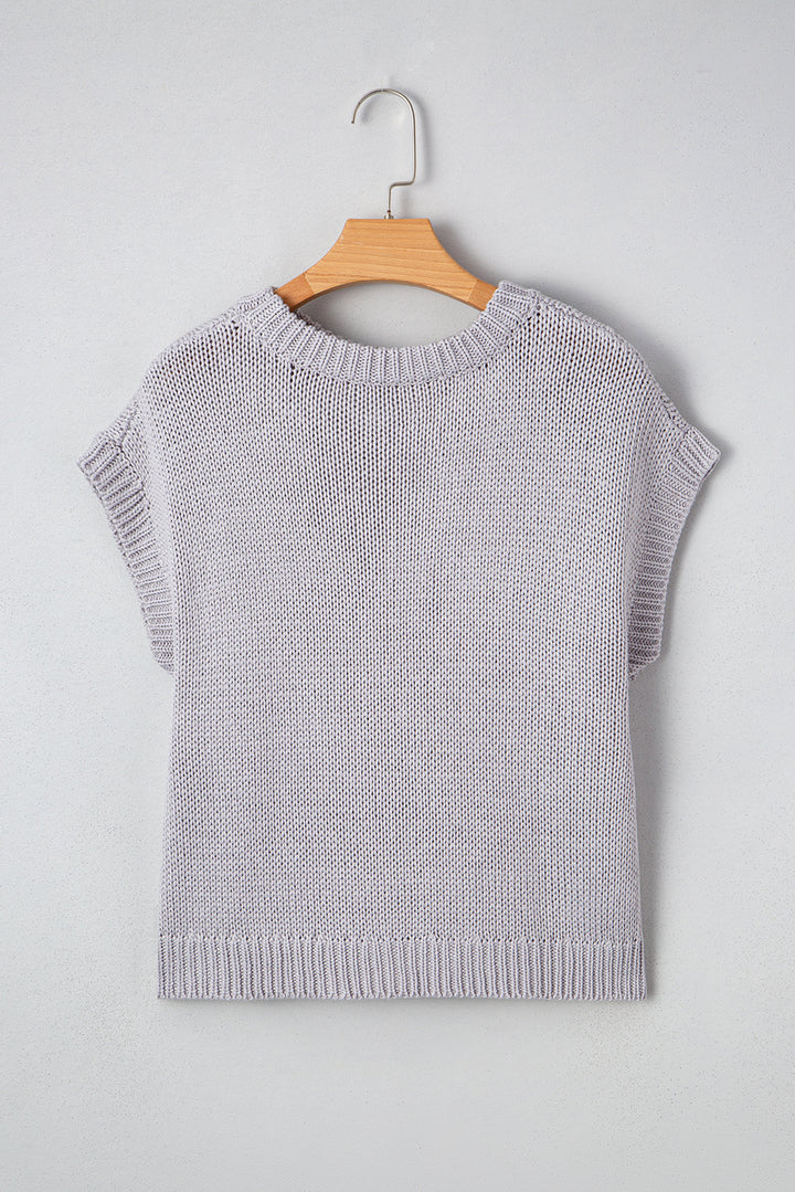 Bowknot Applique Cap Sleeve Sweater