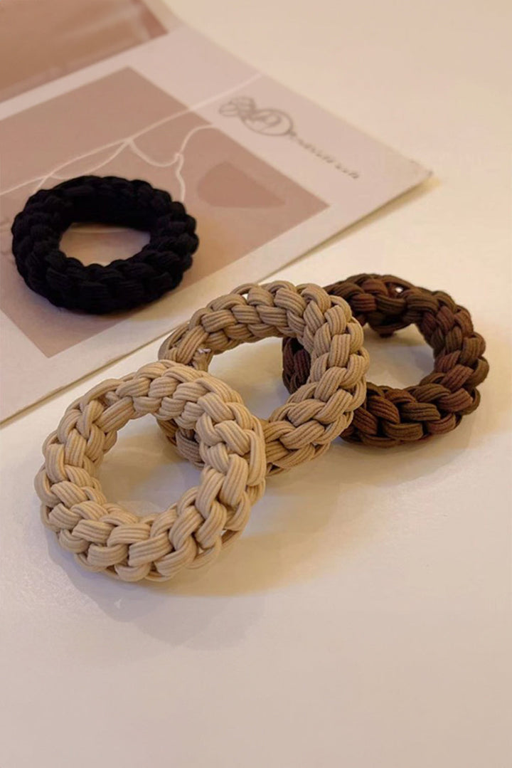 5-teiliges Set mit dicken geflochtenen Haargummis