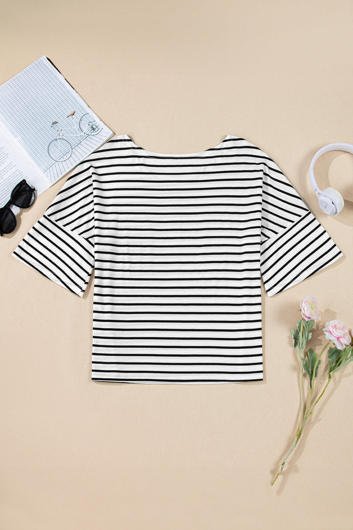 half sleeve scoop neck loose top