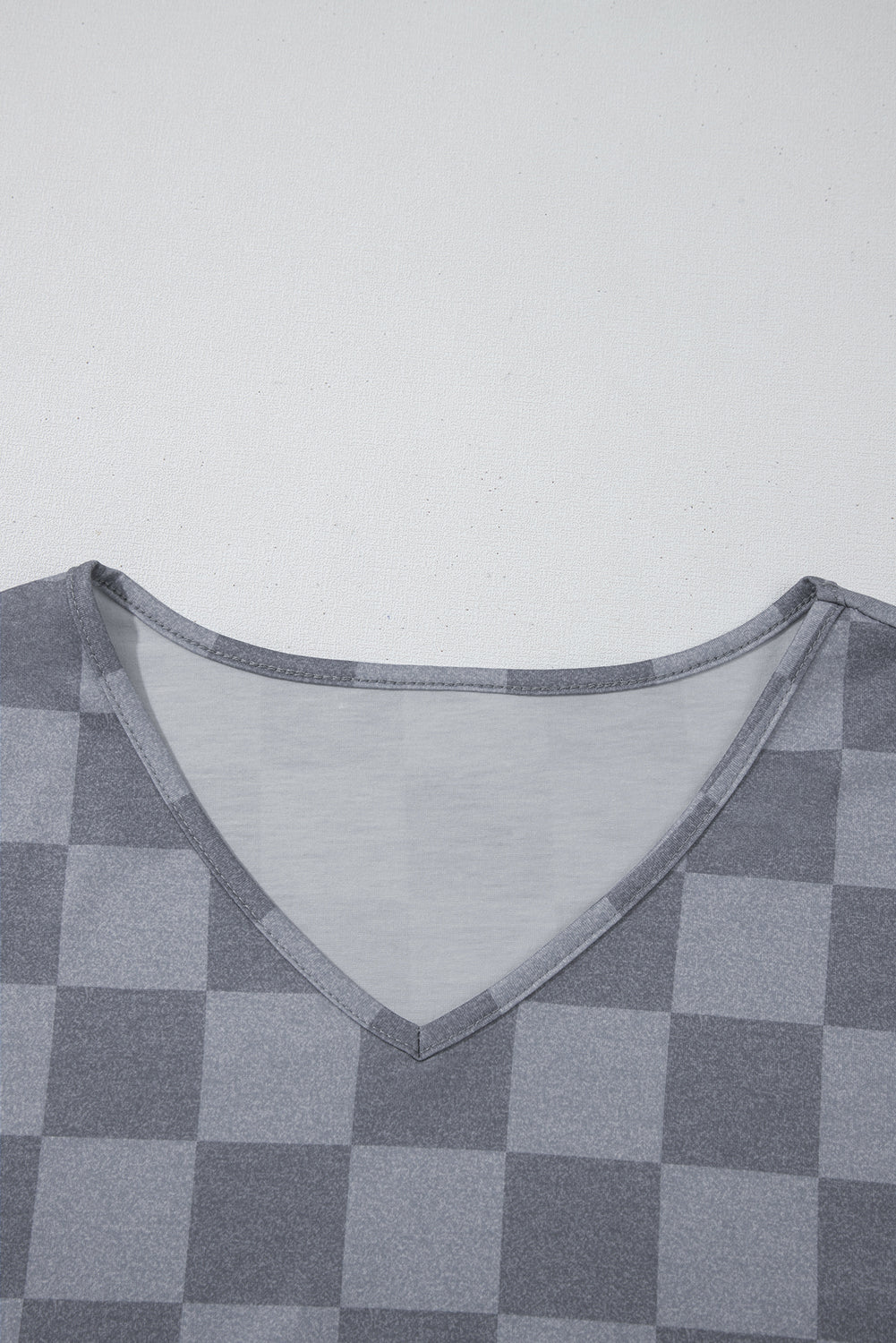 checkered v neck tee drawstring shorts lounge set 2