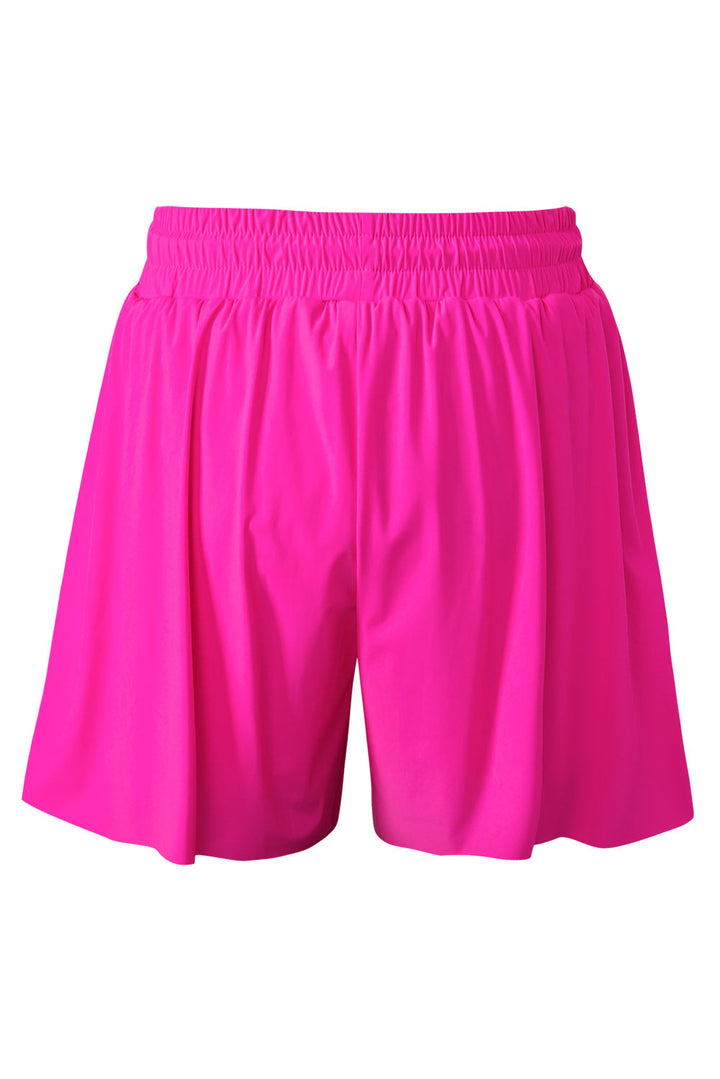 drawstring elastic waist lined ruffle shorts bikini bottom