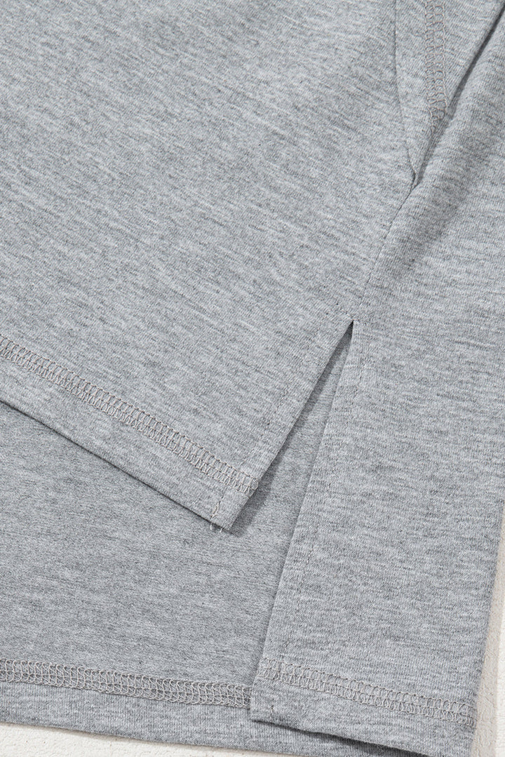 high raglan half sleeve v neck oversized t shirt