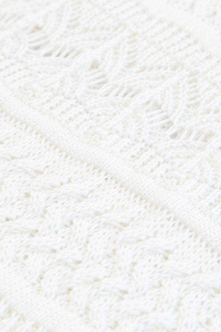 Ruffle Straps Crochet Knit Tank Top