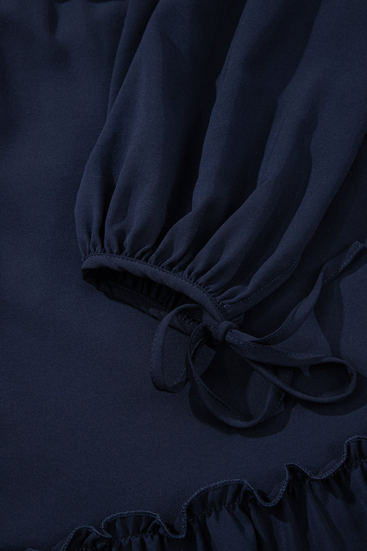 white plain ruffled high waist square neck mini dress