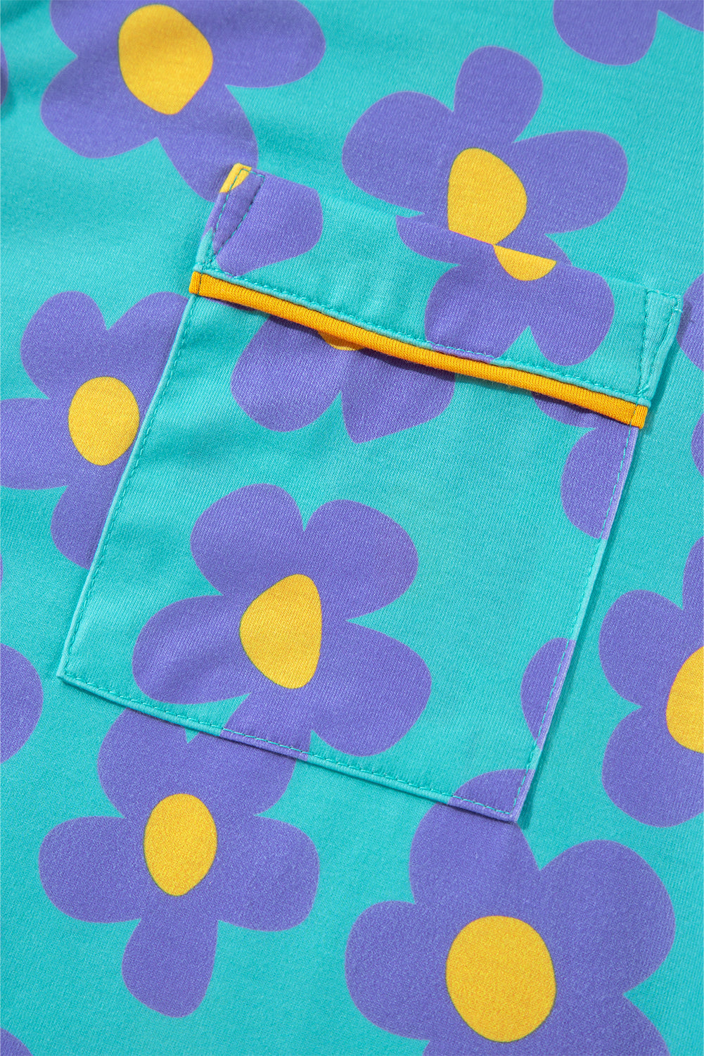 flower print long sleeve shirt shorts pajamas set 2