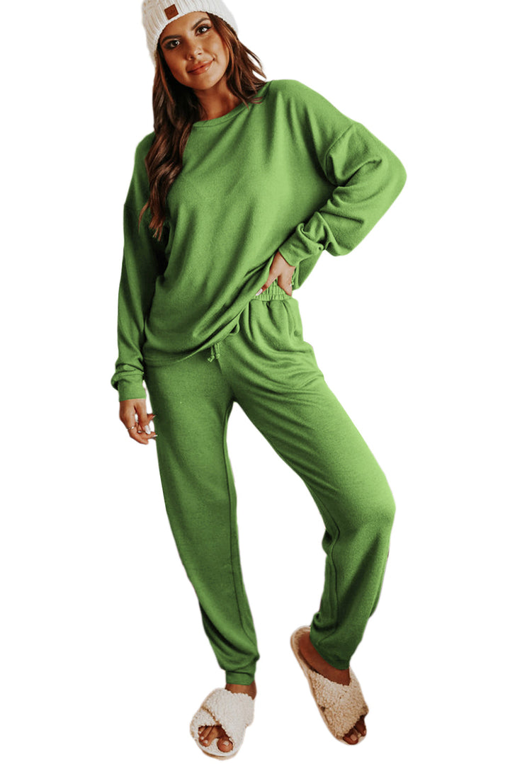 long sleeve pullover and jogger pants lounge set