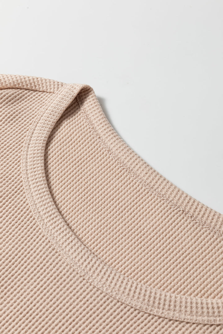 textured long sleeve t shirt and pants lounge set