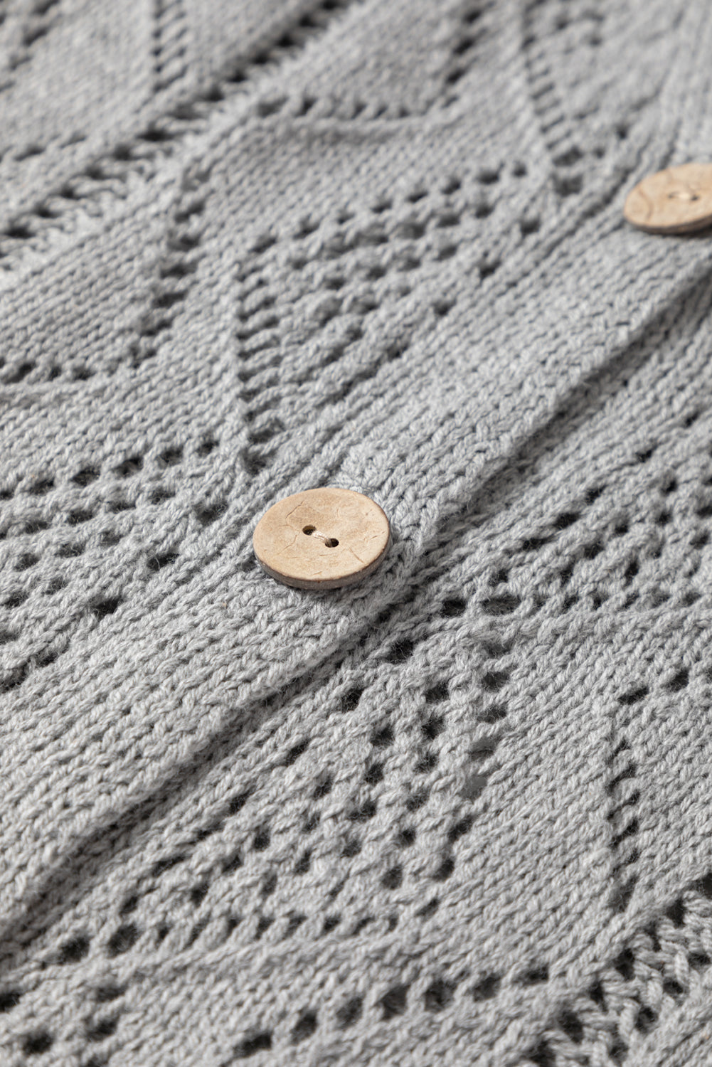 Strickjacke mit durchbrochener Hohlsaum