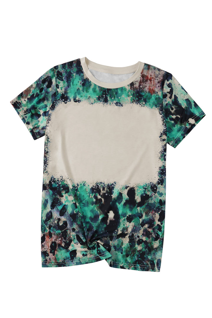 Blank Graphic Leopard Dyed Print T Shirt